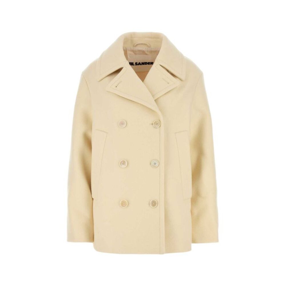 Jil Sander Women Cream Wool Coat